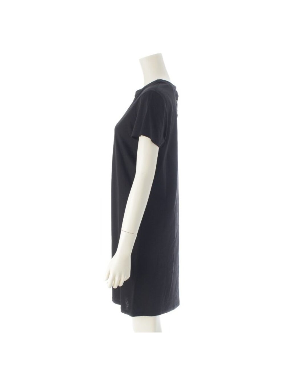 Chanel Cotton Top Back Coco Button Short Sleeve Dress Black - Picture 3 of 10